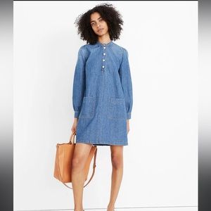 Madewell denim patch-pocket popover shirtdress